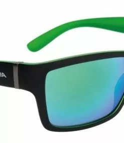 Sonnenbrille Alpina Kacey Schwarz Matt/grün Glas Grün Versp. S3