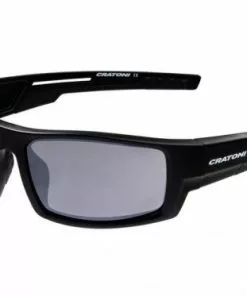 Cratoni Sonnenbrille Raw Black Matt Glas Smoke Silber Verspiegelt