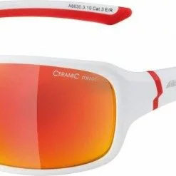 Sonnenbrille Alpina Lyron Rahmen Weiß Matt/rot Glas Rot Versp.S3