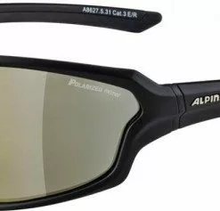 Sonnenbrille Alpina Lyron Shield P Rahmen Black Matt Glas Bronce Mirror