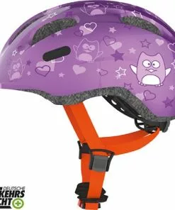 Abus Kinderhelm Smiley 2.0 Purple Star Gr. M 50-55 Cm